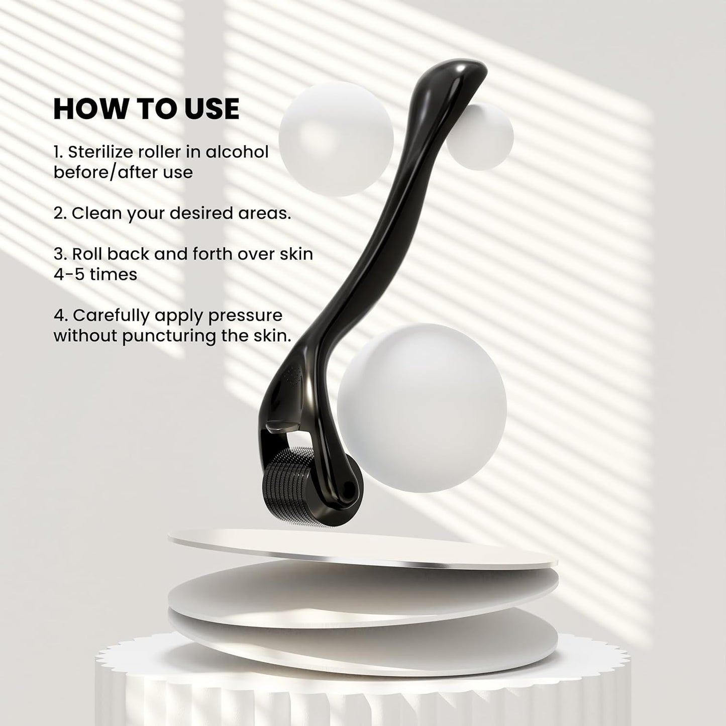 Derma roller: rodillo para estimular el crecimiento de barba y cabello 0.5mm