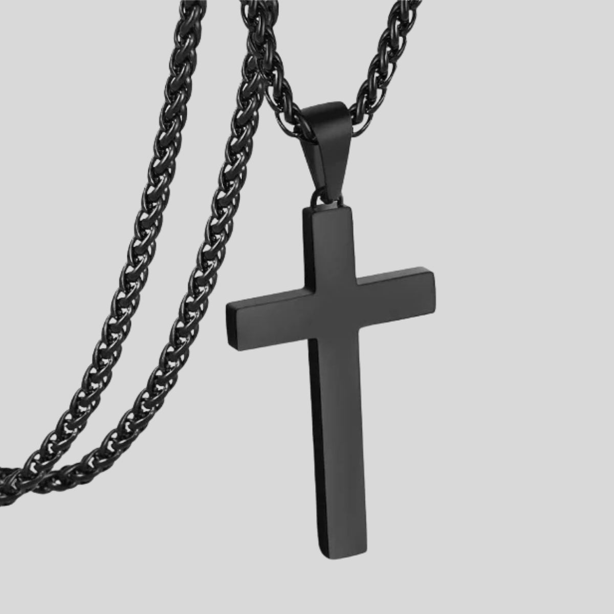P. blake - collar con colgante de cruz en acero inoxidable para hombre