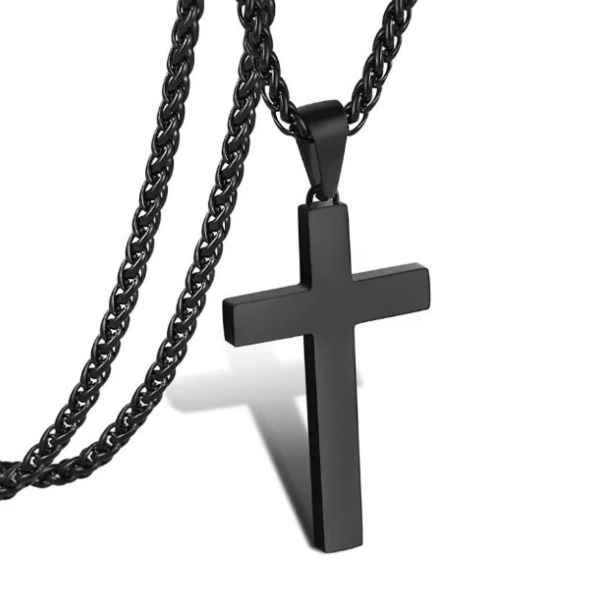 P. blake - collar con colgante de cruz en acero inoxidable para hombre