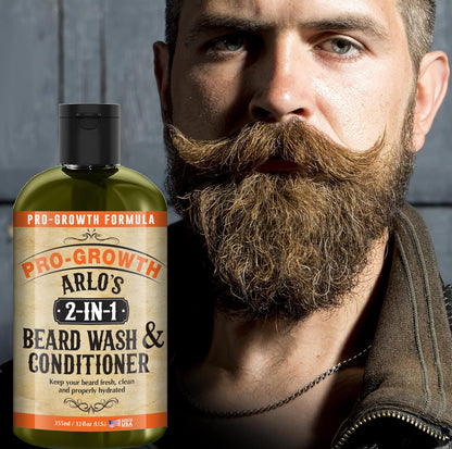 Shampoo y acondicionador para barba formula pro crecimiento