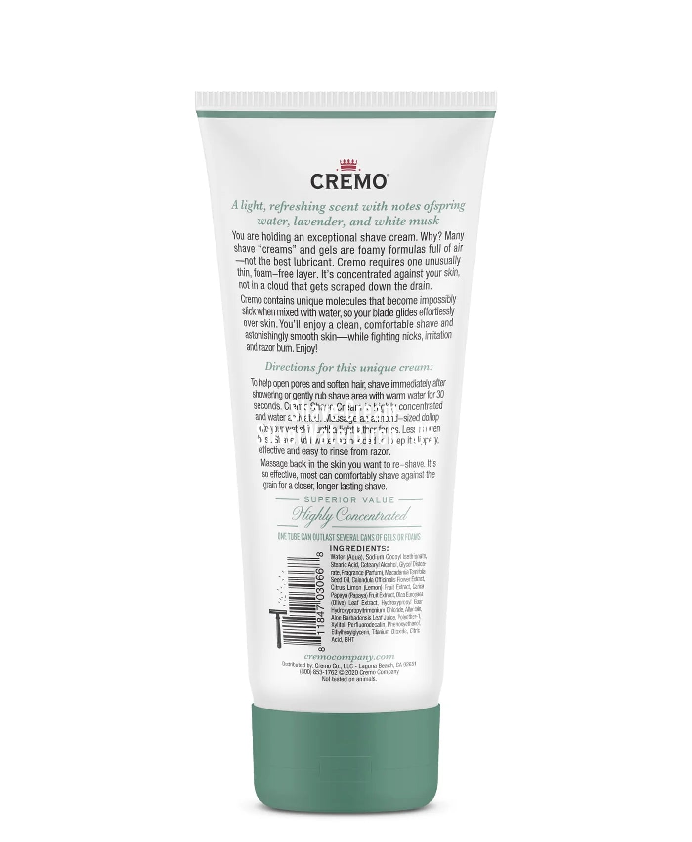 Crema de afeitar agua de plata y abedul