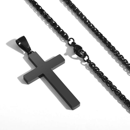 P. blake - collar con colgante de cruz en acero inoxidable para hombre