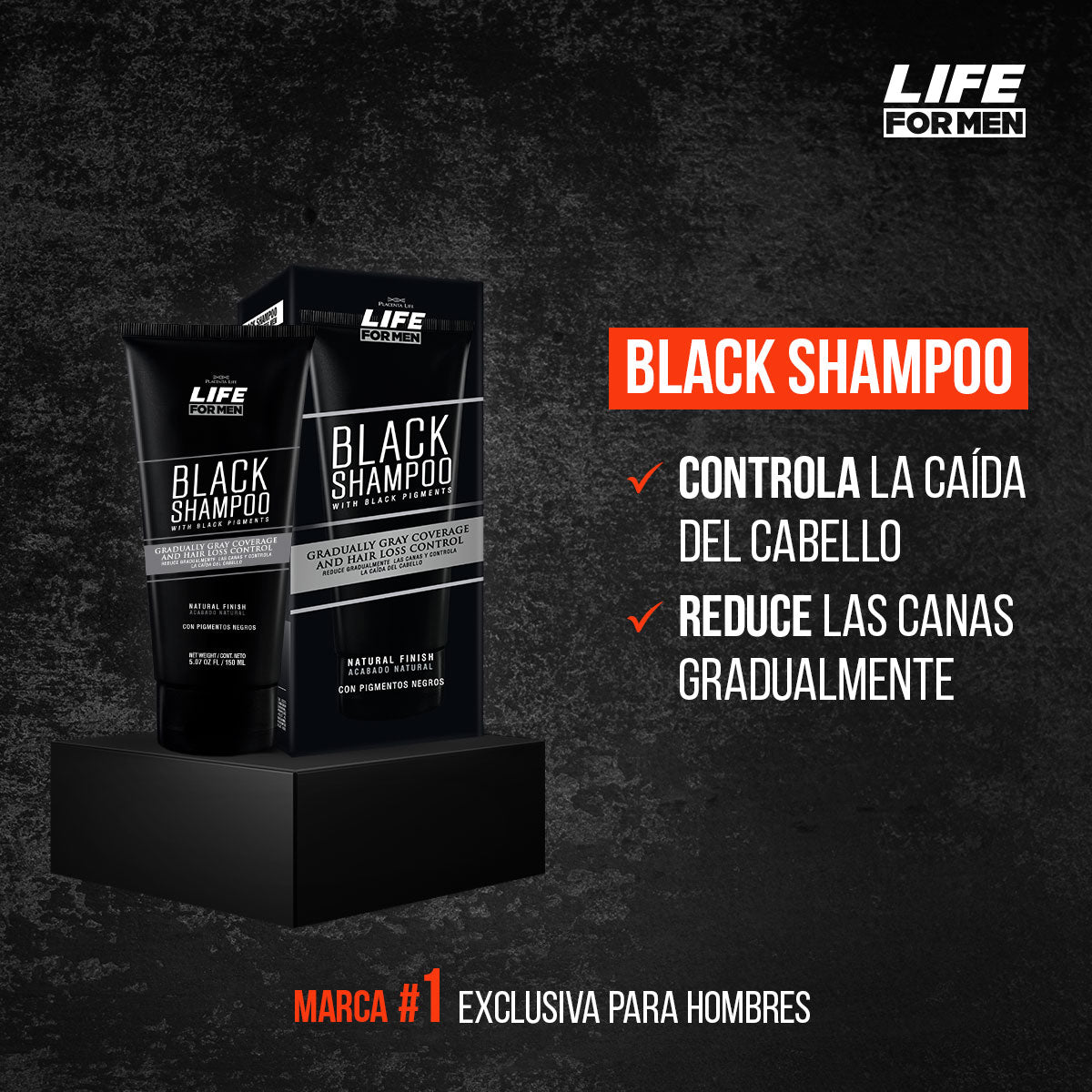Black shampoo cubre canas