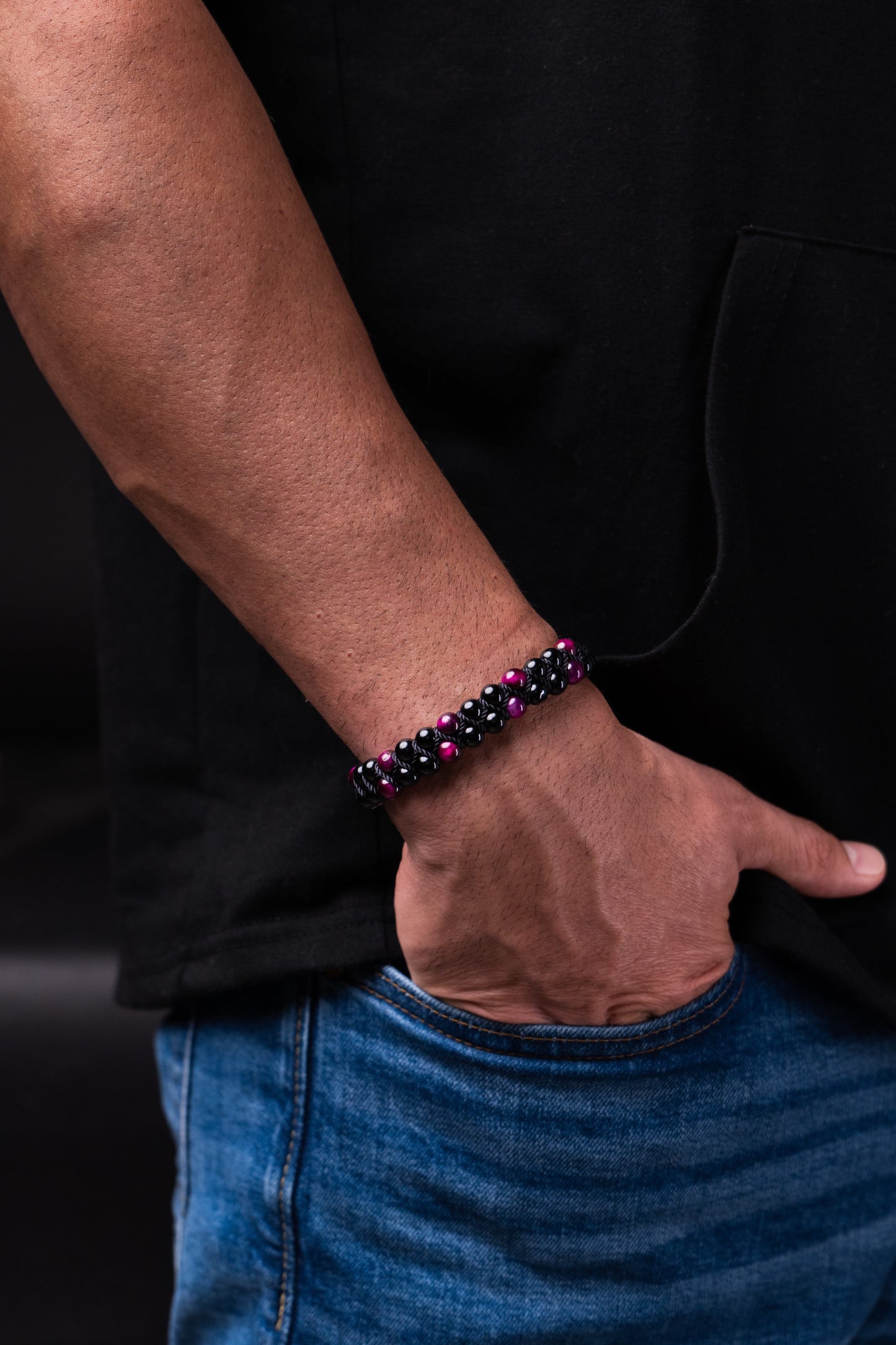Tribu de caballeros - pulseras artesanales de hilo con piedras